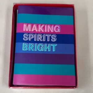 Recollections Making Spirits Bright Striped Holiday Cards 10 sets Christmas & NY